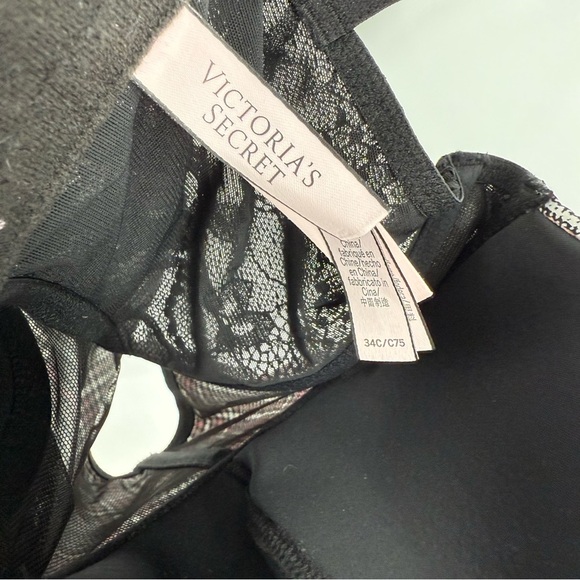 VICTORIA’S SECRET DREAM ANGELS LIGHTLY LINED LONG LINE SATIN BRA PLAID Size 34C - Picture 7 of 11